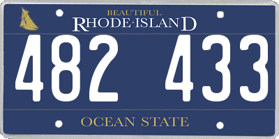 RI license plate 482433