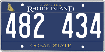 RI license plate 482434