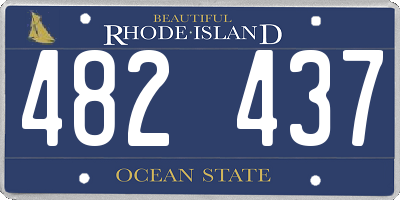 RI license plate 482437