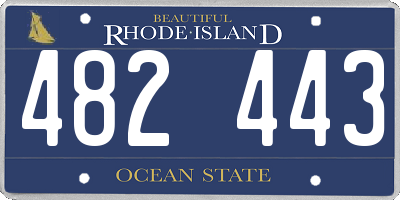 RI license plate 482443