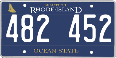 RI license plate 482452