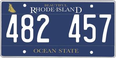 RI license plate 482457