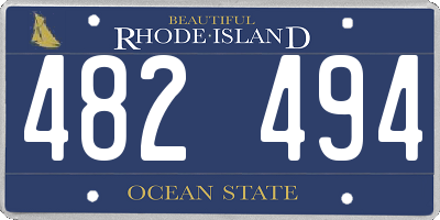 RI license plate 482494