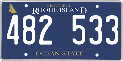 RI license plate 482533