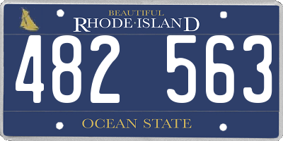 RI license plate 482563