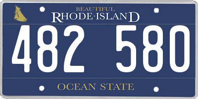 RI license plate 482580
