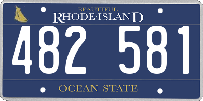 RI license plate 482581