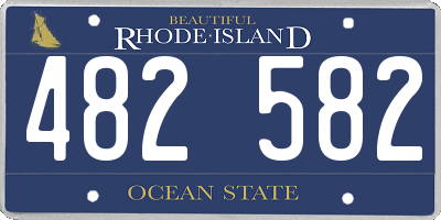 RI license plate 482582