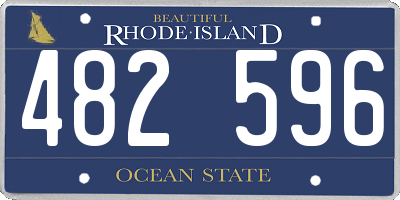 RI license plate 482596