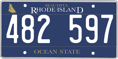 RI license plate 482597