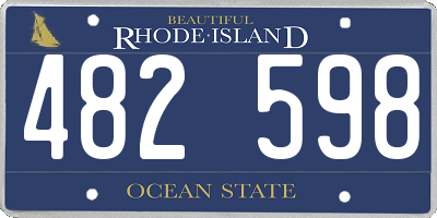 RI license plate 482598