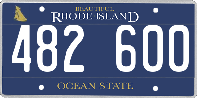 RI license plate 482600