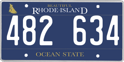 RI license plate 482634