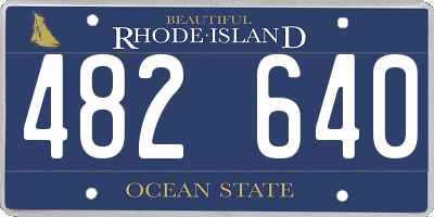 RI license plate 482640