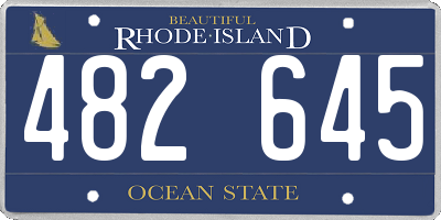 RI license plate 482645