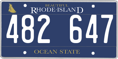RI license plate 482647