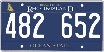 RI license plate 482652