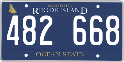 RI license plate 482668