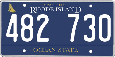 RI license plate 482730