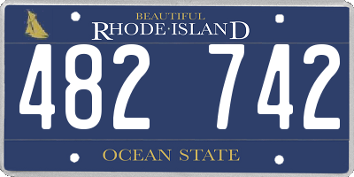 RI license plate 482742