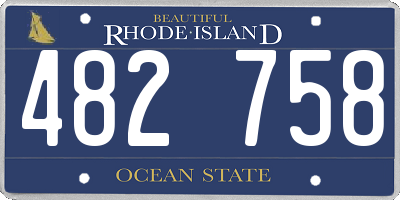 RI license plate 482758