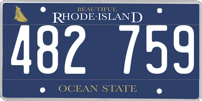 RI license plate 482759