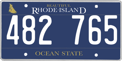 RI license plate 482765