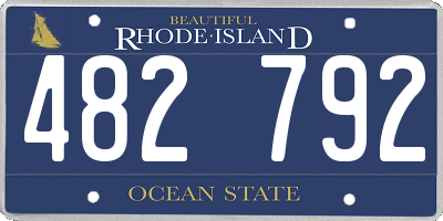 RI license plate 482792