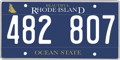 RI license plate 482807