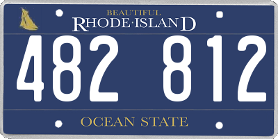 RI license plate 482812