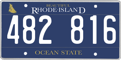 RI license plate 482816