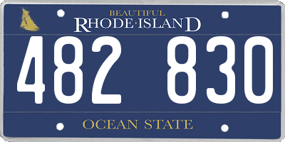 RI license plate 482830