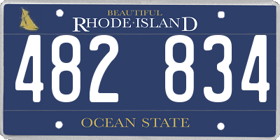 RI license plate 482834