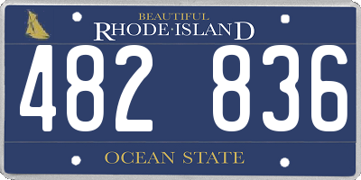 RI license plate 482836