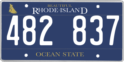 RI license plate 482837