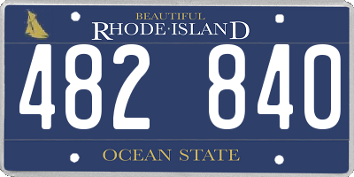 RI license plate 482840