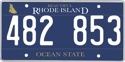 RI license plate 482853