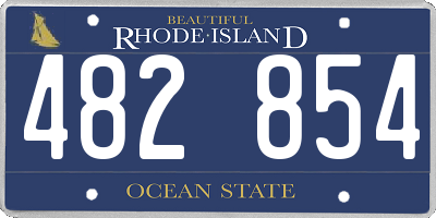 RI license plate 482854