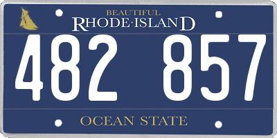 RI license plate 482857