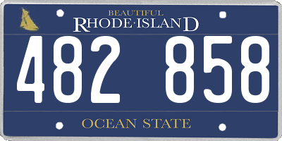 RI license plate 482858