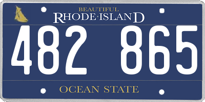 RI license plate 482865