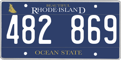 RI license plate 482869