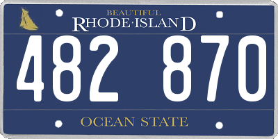 RI license plate 482870