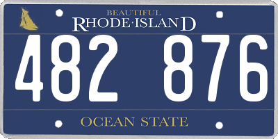 RI license plate 482876