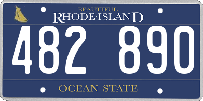 RI license plate 482890