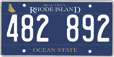 RI license plate 482892