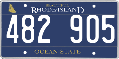 RI license plate 482905