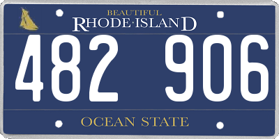 RI license plate 482906
