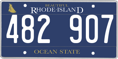 RI license plate 482907
