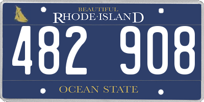 RI license plate 482908